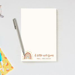 Bloco De Notas Nome personalizado do professor moderno Boho Rainb