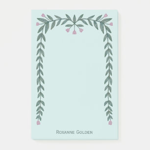 Bloco de Notas NOME PERSONALIZADO do Quadro Floral