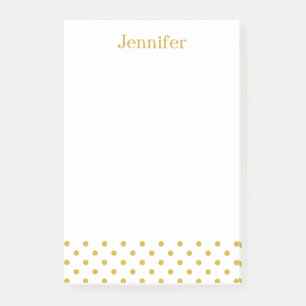 Bloco De Notas Nome personalizado Dourado do teste padrão de
