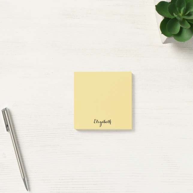 Bloco De Notas Nome Personalizado Dourado Yellow Home Office Busi (Personalized Name Gold Yellow Home Office Business Post-it Notes)