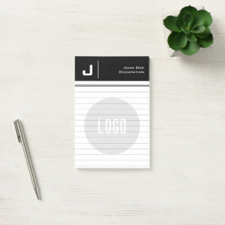 Bloco De Notas Nome personalizado e logotipo Limpo, preto minimal