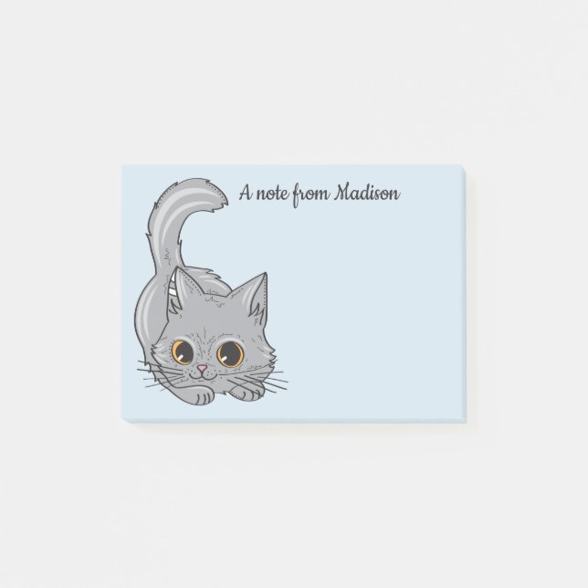 Bloco De Notas Nome personalizado e notas de cor do Kitten (Frente)