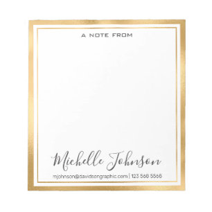Bloco De Notas Nome Personalizado Elegante  A Partir Da Mesa