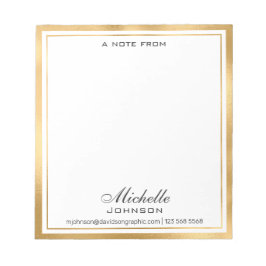 Bloco De Notas Nome Personalizado Elegante| Da Mesa Do Notep