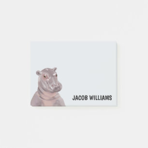 Bloco De Notas Nome Personalizado Funny Hippo
