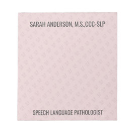 Bloco De Notas Nome Personalizado Idioma do Fala Patologista SLP 
