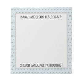 Bloco De Notas Nome Personalizado Idioma do Fala Patologista SLP 