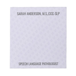 Bloco De Notas Nome Personalizado Idioma do Fala Patologista SLP 