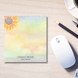 Bloco De Notas Nome Personalizado Instrutor de Yoga Girassol