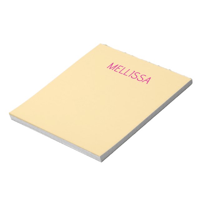 Bloco De Notas Nome personalizado minimalista creme (Invertido)