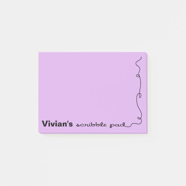 Bloco De Notas Nome Personalizado Pad Roxo (Frente)