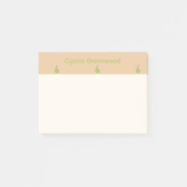 Bloco De Notas Nome personalizado Pera verde castanho