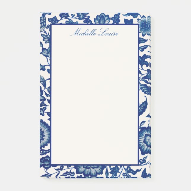 Bloco De Notas Nome Personalizado Posto Floral Flat - Suas Notas  (Frente)