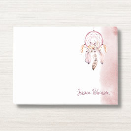 Bloco De Notas Nome Personalizado Script Boho Drecher Watercolor