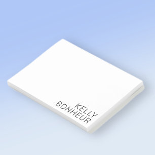 Bloco De Notas Nome preto moderno em branco