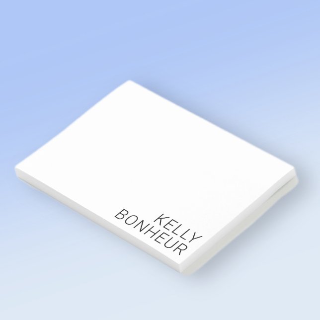 Bloco De Notas Nome preto moderno em branco (Criador carregado)