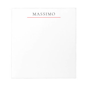 Bloco De Notas Nome Próprio Decorativo Chic Simples Preto Branco