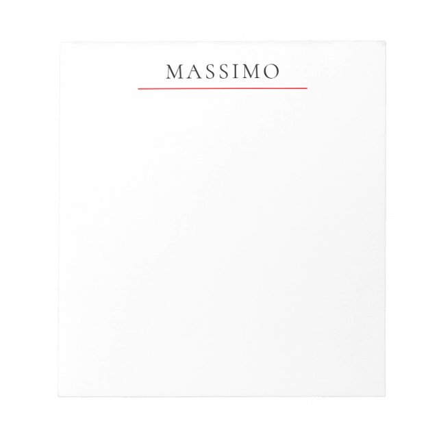 Bloco De Notas Nome Próprio Decorativo Chic Simples Preto Branco (Frente)