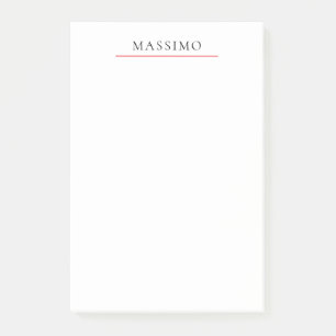 Bloco De Notas Nome Próprio Decorativo Chic Simples Preto Branco