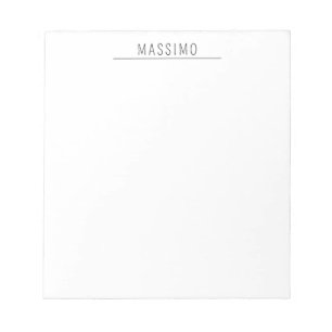 Bloco De Notas Nome Próprio Exclusivo Clássico Preto e Branco