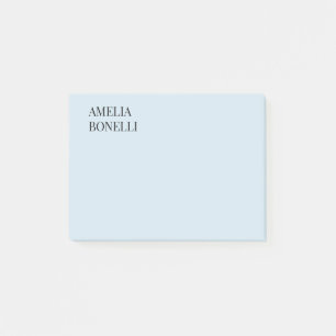 Bloco De Notas Nome Próprio Minimalista Moderno Azul Profissional
