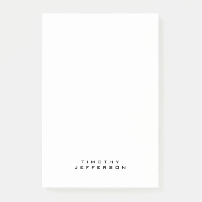Bloco De Notas Nome Próprio Minimalista Moderno Elegante (Frente)