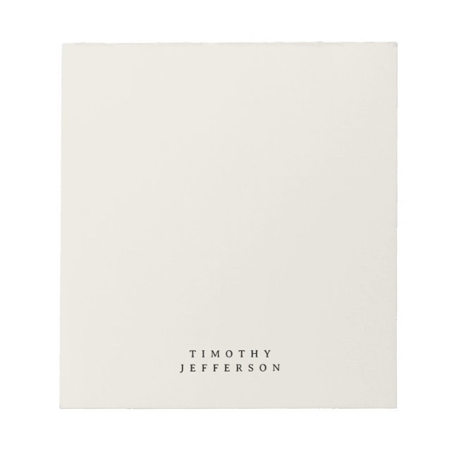 Bloco De Notas Nome Próprio Minimalista Moderno Elegante (Frente)