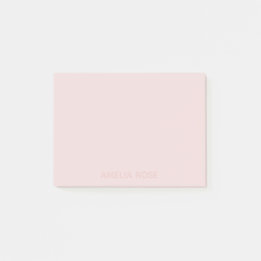 Bloco De Notas Nome Rosa Sutil em Rosa Bege Suave
