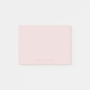 Bloco De Notas Nome rosa sutil no pink pálido