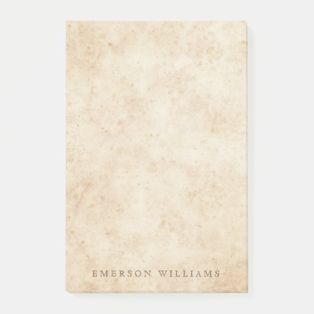 Bloco De Notas Nome rústico de papel envelhecido antiguidade do (Frente)