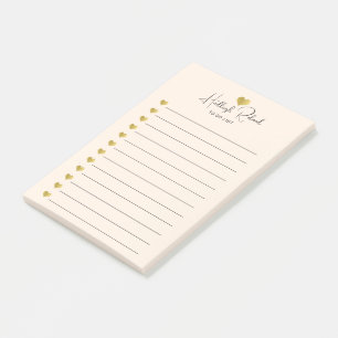 Bloco De Notas Nome Script Monograma Coração Dourado Pêssego
