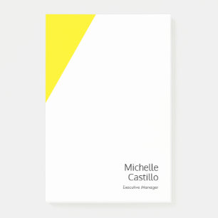 Bloco De Notas Nome Simples e Amarelo Branco Minimalista