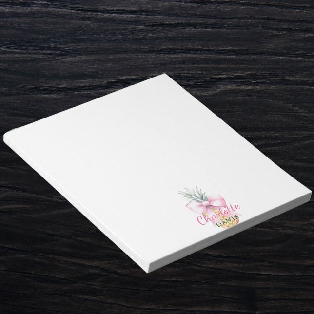 Bloco De Notas Nome tropical do abacaxi arco rosa (Criador carregado)