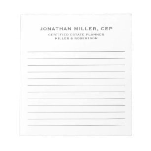 Bloco De Notas Nome Vinculado Simples Título Empresa Negócios