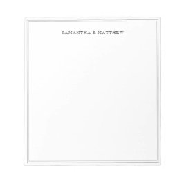 Bloco De Notas Nomes de Casais de Borda Dupla Preta