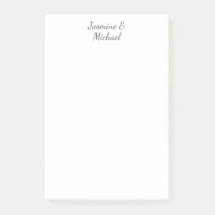 Bloco De Notas Nomes de Casal Caligrafia Chic Adorável Casamento
