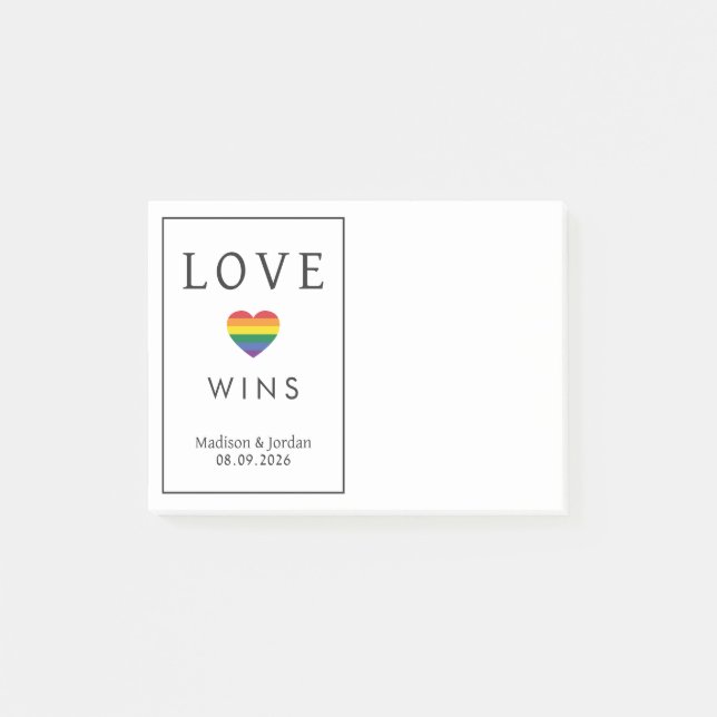 Bloco De Notas Nomes Personalizados / Texto Arco-íris AMOR (Frente)