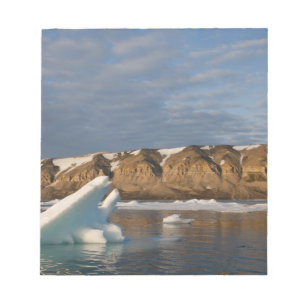 Bloco De Notas Noruega, Svalbard, Ilha Spitsbergen, Por do sol
