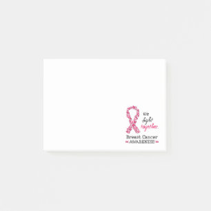 Bloco De Notas Nós lutamos juntos contra o Cancer da Mama