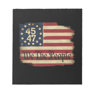 Bloco De Notas Nós O Povo Trump 45 47 Bandeira Vintage Destruída