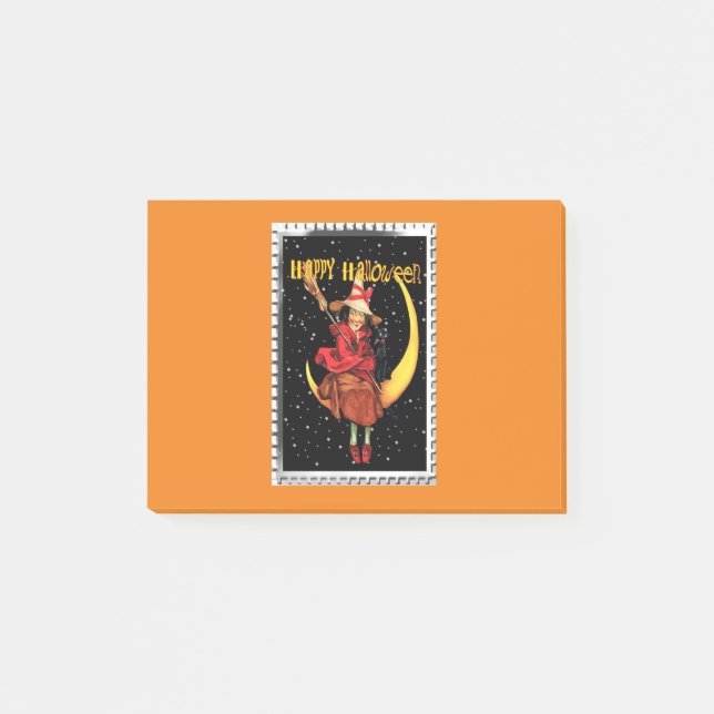 Bloco De Notas Nostalgia Halloween Boa Bruxa e seu Gato (Frente)