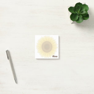 Bloco De Notas Nota Adesiva Personalizada de Girassol Minimalista