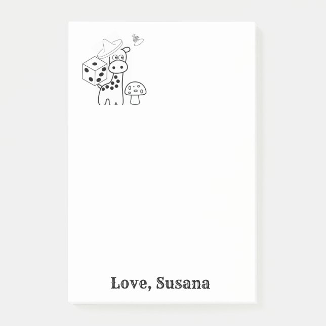 Bloco De Notas Nota Coloração do Giraffe Posta (Frente)