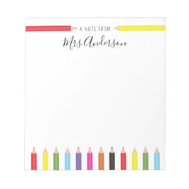 Bloco De Notas Nota Colorida sobre Lápis do Professor