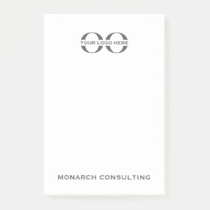 Bloco De Notas Nota com marca 4x6 com texto de Cinza de logotipo