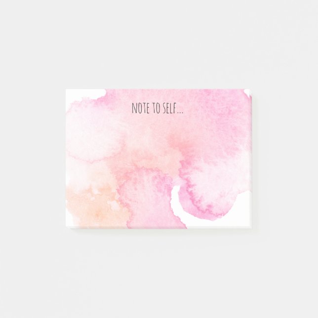 Bloco De Notas Nota cor-de-rosa da aguarela ao auto (Frente)
