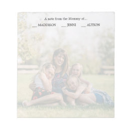 Bloco De Notas "Nota da Mamãe de", Foto personalizada colorida