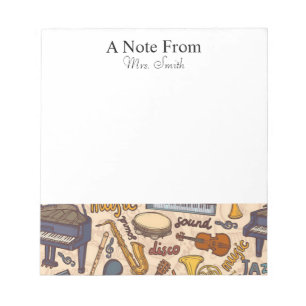 Bloco De Notas Nota Da Música Piano Saxofone Violin