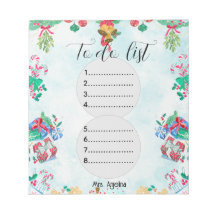 Nota de Lista de Tarefas de Natal Floral Bonita pa