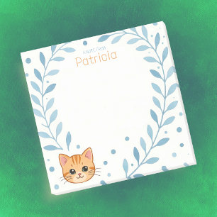 Bloco De Notas Nota de Nome Personalizado com Adorável Gatinho La